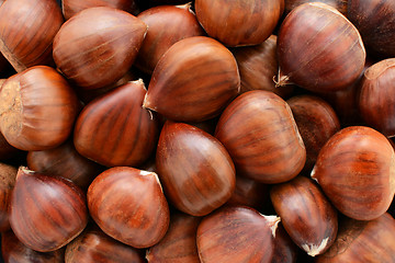 Image showing Sweet chestnuts background 