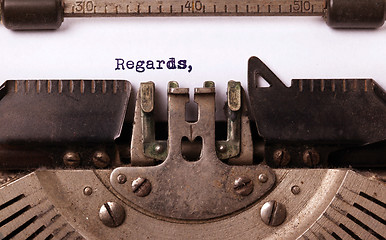 Image showing Vintage inscription made by old typewriter