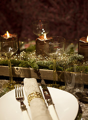 Image showing christmas table decorated