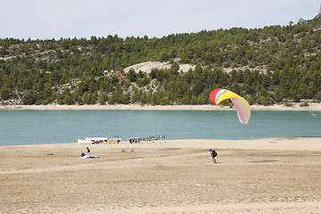 Image showing Paragliding at landing