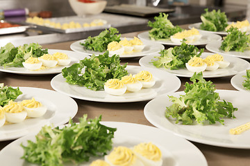 Image showing eggs and salad on plate