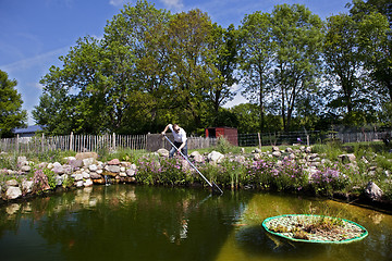 Image showing garden pond artificial