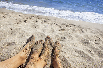 Image showing Feet on the beach