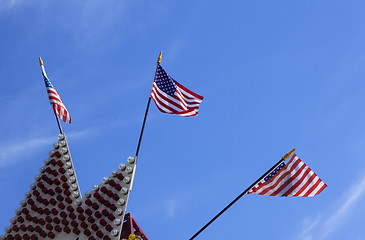 Image showing three American flags