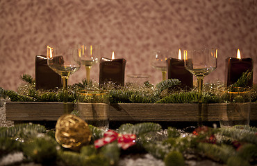 Image showing christmas place setting with candles