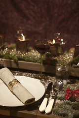 Image showing christmas table in candlelight