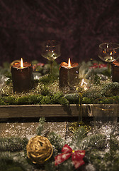 Image showing christmas place setting vertical format