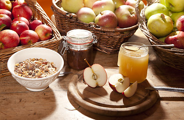 Image showing healthy breakfast with apples