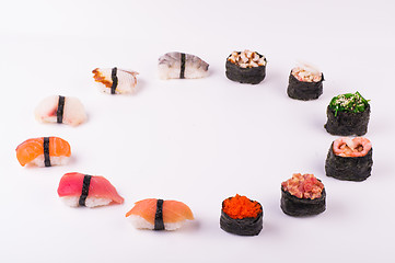 Image showing set of different sushi 