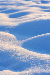 Image showing macro waves of snow bumps