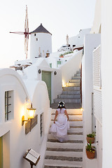 Image showing Wedding in Oia village, Santorini island, Greece.