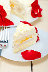 Image showing whipped cream mango cake