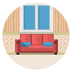 Image showing Flat vector icon for living room