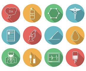 Image showing Colored vector icons for anesthesiology