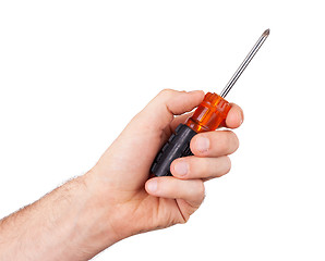 Image showing Old used screwdriver with plastic grip