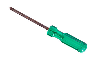 Image showing Old used screwdriver with plastic grip