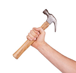 Image showing Man's hand holding hammer