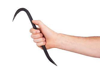 Image showing Black crowbar isolated with clipping path