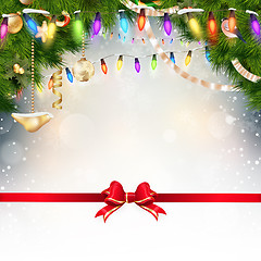 Image showing Christmas background with fir twigs. EPS 10