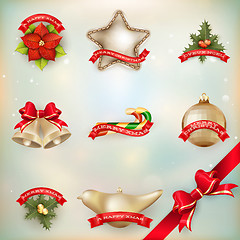 Image showing Christmas decor Objects collection. EPS 10