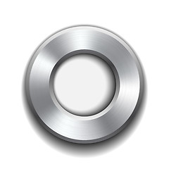 Image showing Donut button template with metal texture.