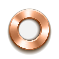 Image showing bronze donut button template with metal texture.