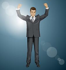 Image showing Vector Businessman With Hands Up