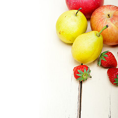 Image showing fresh fruits apples pears and strawberrys