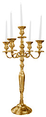 Image showing Old golden candlestick