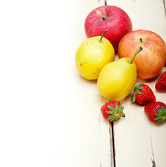 Image showing fresh fruits apples pears and strawberrys