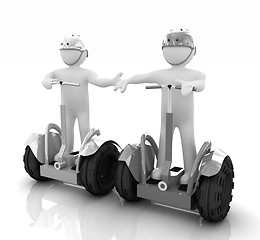 Image showing 3d people in riding on a personal and ecological transport in he