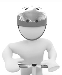 Image showing 3d man in bicycle helmet 