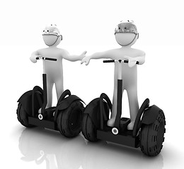 Image showing 3d people in riding on a personal and ecological transport in he