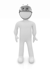 Image showing 3d man in bicycle helmet 