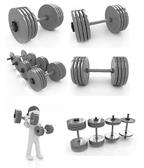 Image showing Dumbbells set 