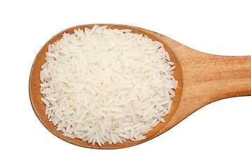 Image showing Spoonful of Thai fragrant jasmine rice