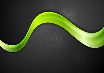 Image showing Green glowing wave vector design
