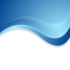 Image showing Abstract blue shiny waves background