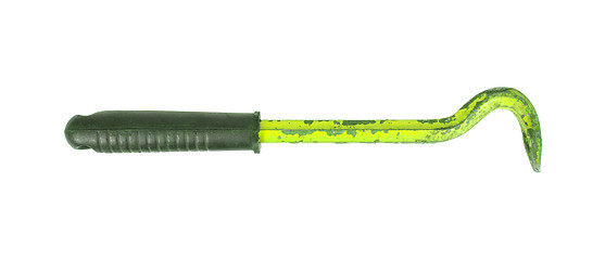 Image showing Old yellow crowbar