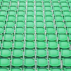 Image showing Green seat in sport stadium