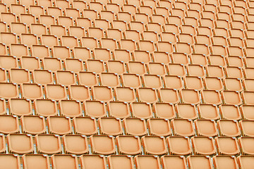 Image showing Orange seat in sport stadium