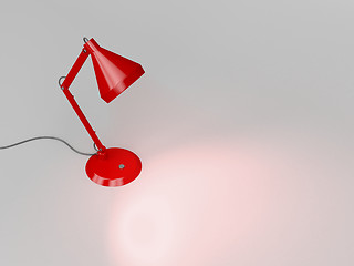 Image showing Red desk lamp