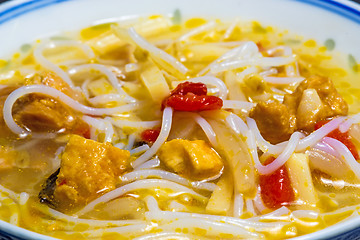 Image showing Asian chicken noodle soup