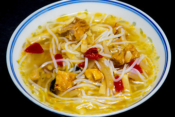 Image showing Asian chicken noodle soup