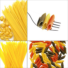 Image showing various type of Italian pasta collage