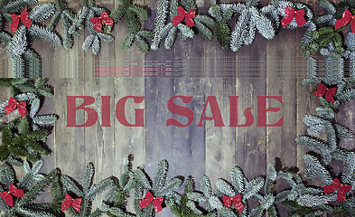 Image showing wood background christmas big sale
