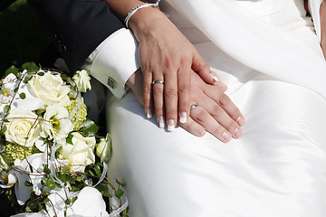 Image showing wedding rings on hands