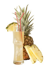 Image showing pineapple juice with fresh pineapple