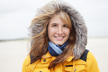 Image showing Woman with fluttering hair