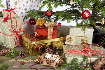 Image showing many parcel under christmas tree